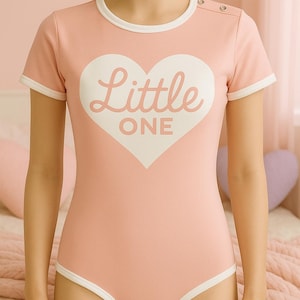 ABDL onesie. Baby pink little one ddlg onesie/ romper.