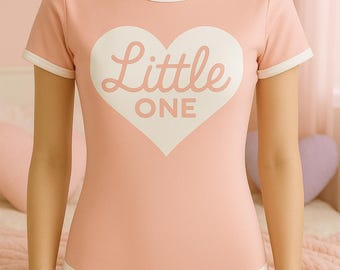 ABDL onesie. Baby pink little one ddlg onesie/ romper.