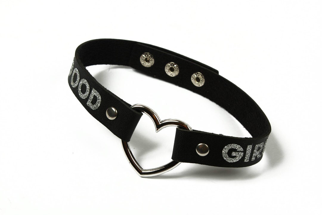 Custom BDSM Collar With Personalised Silver Glitter Text. Ideal for ...