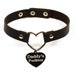Ddlg and mdlg collars. Faux leather bdsm collar with heart tags engraved with ddlg words. Ideal for DDLG. Daddy's fucktoy MATURE 18+ 