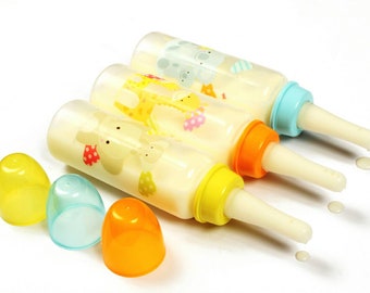 Custom adult baby bottles. Long, fast flow teat on 240ml abdl bottle. Adorable animal designs. Ideal for ddlg/littlespace