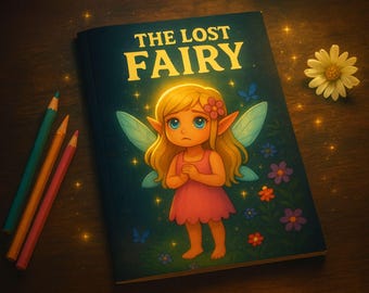 Lost Fairy Coloring Book – 30 Magical Fairy Coloring Pages, Printable Digital Download, A4 Fantasy Adult Coloring Book