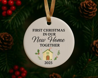 First Christmas in Our New Home Ornament 2025 PNG, New House Holiday Keepsake Sublimation Design, Digital Download
