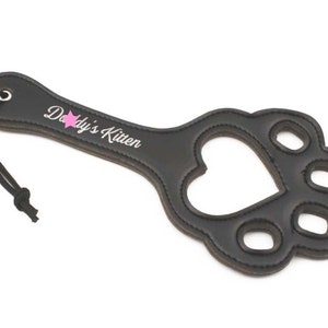 Daddy's Kitten paw print spanking paddle for pet play