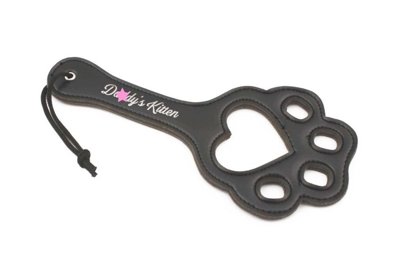 Daddy's Kitten paw print spanking paddle for pet play