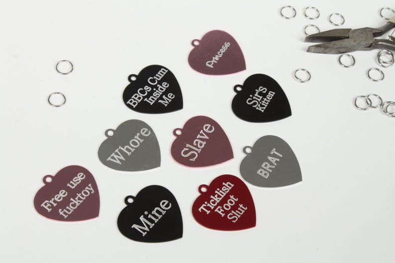 heart collar tags