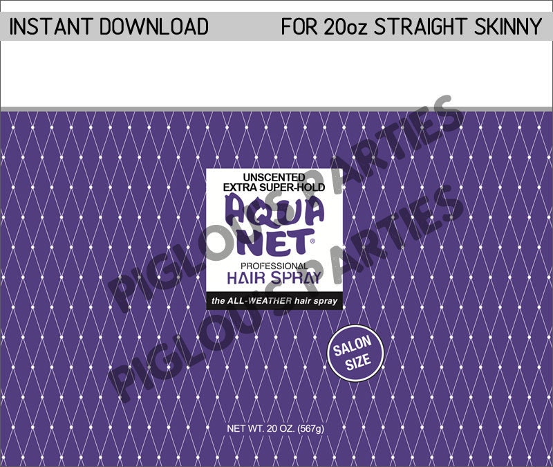 oz Purple Aqua Net Hairspray Tumbler Wrap Digital Png To Etsy
