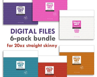 BUNDLE Aqua Net Hairspray 20oz Tumbler Wrap - Sei (6) file PNG DIGITALI da sublimare su Straight Skinny