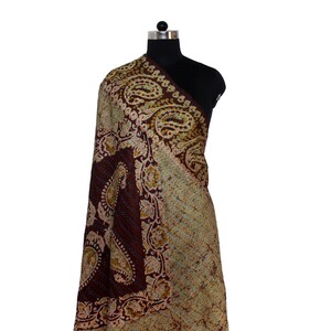 Big Size Kantha Silk Indian Bohemian Scarf Headband Hippie Hairband Neck Wrap Boho Stole Bandana Dupatta Chunni Headscarf Neckerchief Q954