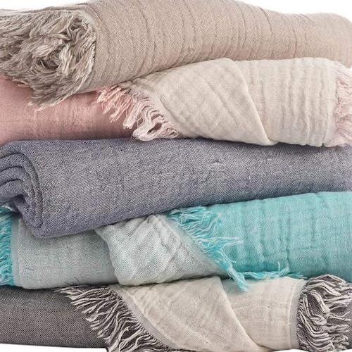 Soft Organic Cotton Knit Throw Blanket. Ecofriendly Gift Etsy