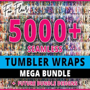 Mega Bundle Seamless Tumbler Wrap Bundle Tumbler Wraps, 20oz Skinny Tumbler Sublimation Design PNG, 3D Tumbler Wrap, Digital Download