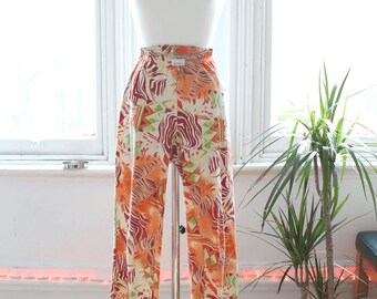 Vintage 90s Pattern Stretch Flare Trousers
