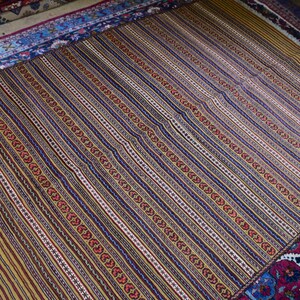 Afghan Handmade Vintage Killim Rug Flat Weaved Fine Kilim Rug Home Decor Rug Living Room Rug Afghan Office Rug.Size: 4&#39;4 x 6&#39;1 ft.