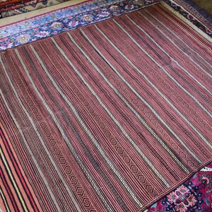 Afghan Handmade Vintage Killim Rug Flat Weaved Fine Kilim Rug Home Decor Rug Living Room Rug Afghan Office Rug.Size: 4&#39;7 x 6&#39;3 ft.