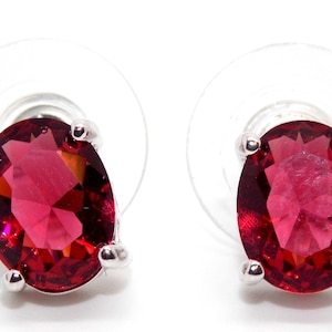 Sterling Silver Ruby 2.4ct Stud Earrings (925) Free Gift Box