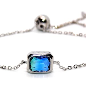 Silver Green & Blue Mystic Topaz 1.93ct Draw String Bracelet
