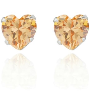 Sterling Silver Heart 1.24ct Morganite Stud Earrings (925)
