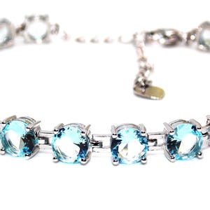 Silver Sky Blue Topaz 19.57ct Tennis Bracelet (925)