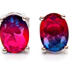 Sterling Silver Blue Mystic Topaz 2.4ct Stud Earrings (925) Free Gift Box