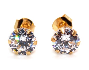 9ct Yellow Gold 1.31ct Diamond Stud Earrings
