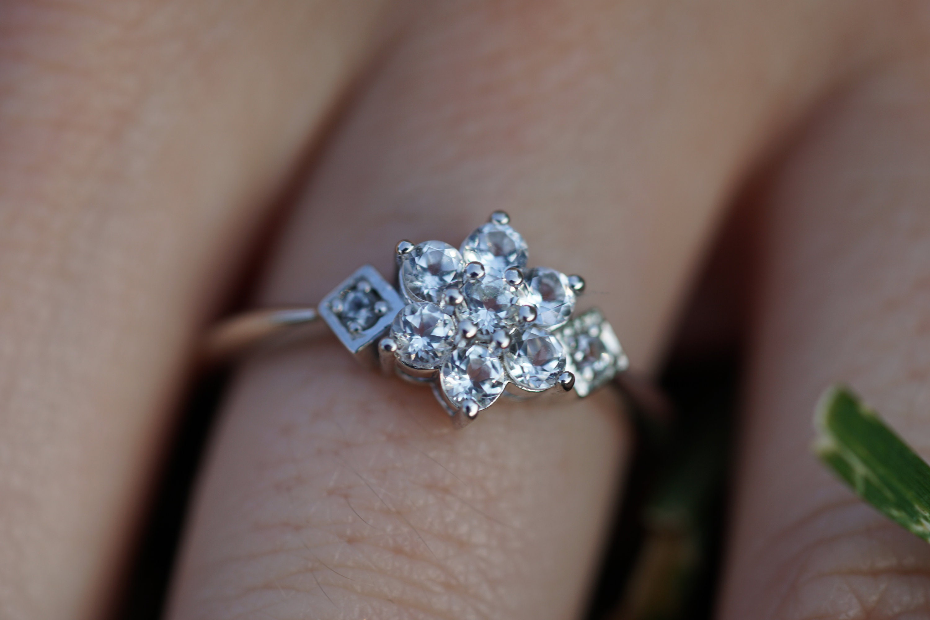 Diamond Cluster Floral Pave Ring/ Simple Ring/ Delicate | Etsy