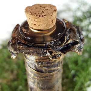 Tapered Black Potion Bottle - Halloween Decor - LARP Bottle - Cosplay Bottle - Magic Potion - Potion Vial