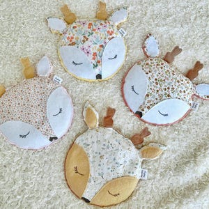 Reindeer-shaped dry hot water bottle filled with rice