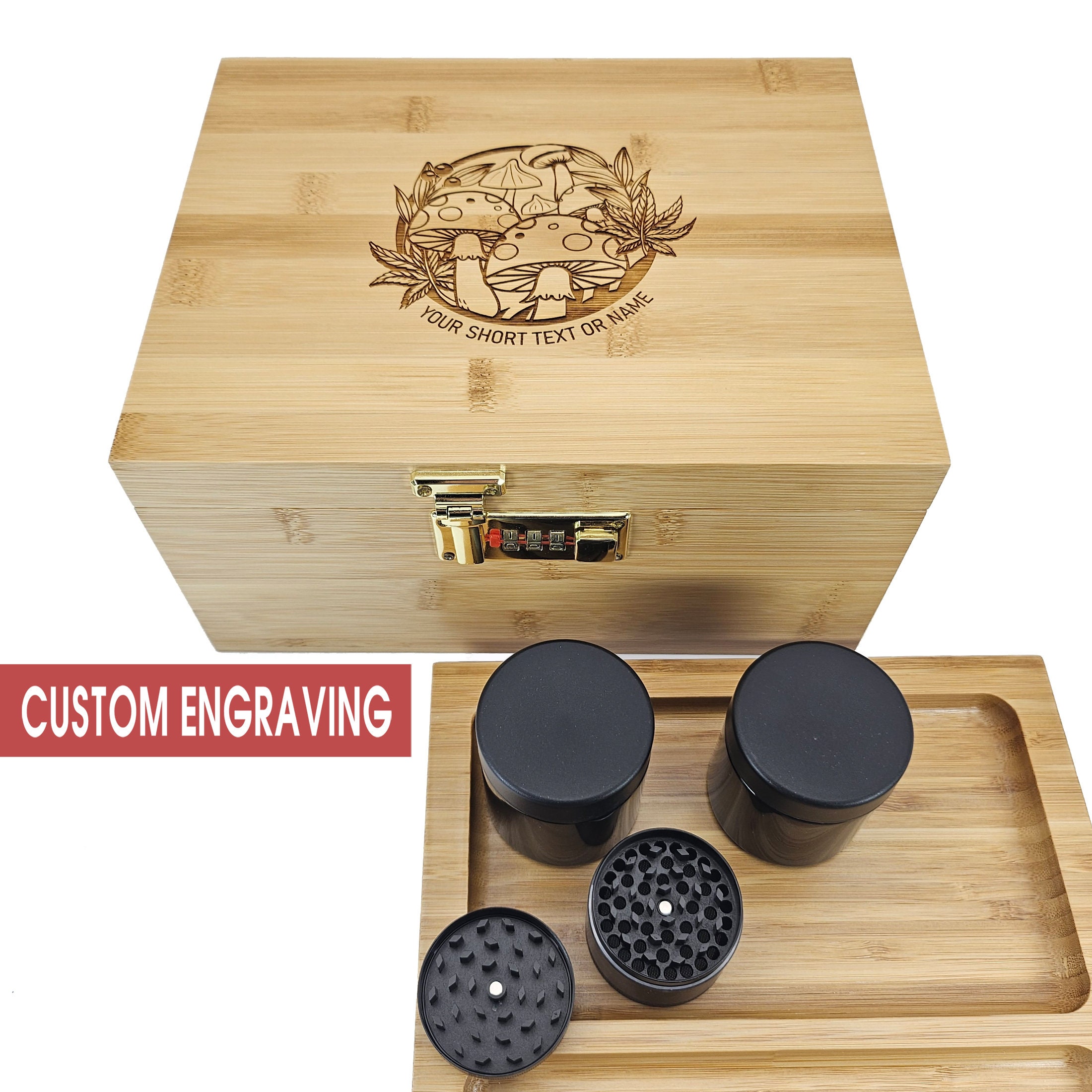 Pike & Pine Handmade Large Stash Box Combo Includes Grinder 2