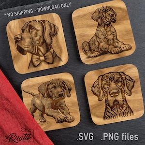 Fichiers gravure laser Grand Danois mignon SVG PDF PNG, Dessin vectoriel Dogue allemand pour machines à gravure laser