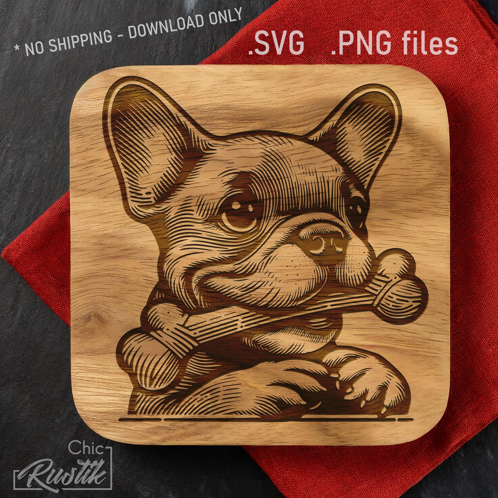 French Bulldog SVG PDF and PNG, 4 Frenchie Vector Design for Laser ...