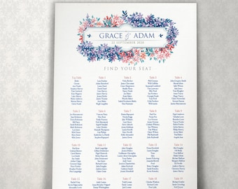 Framed Canvas Table Plan Wedding Baby Shower 035 Kays Weddings Christening Table Seating Plan Chart