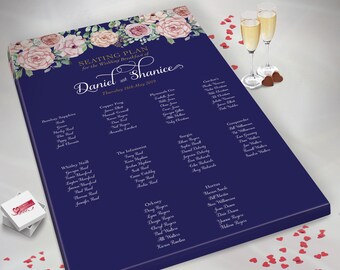 Framed Canvas Table Plan Wedding Baby Shower 035 Kays Weddings Christening Table Seating Plan Chart