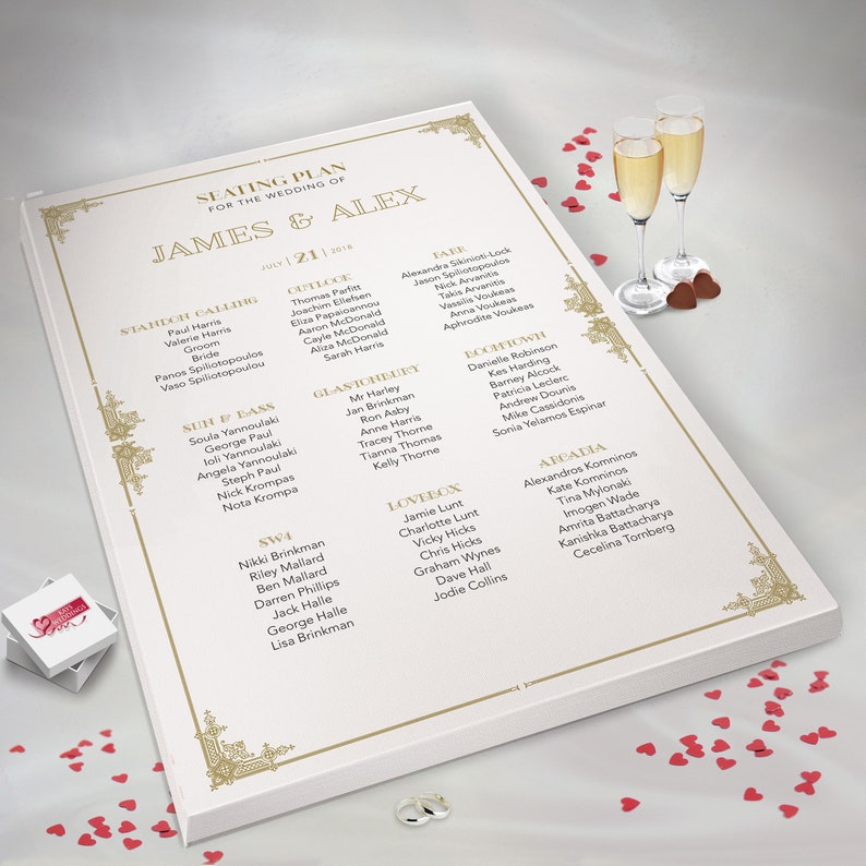 Framed Canvas Table Plan Wedding Baby Shower 035 Kays Weddings Christening Table Seating Plan Chart