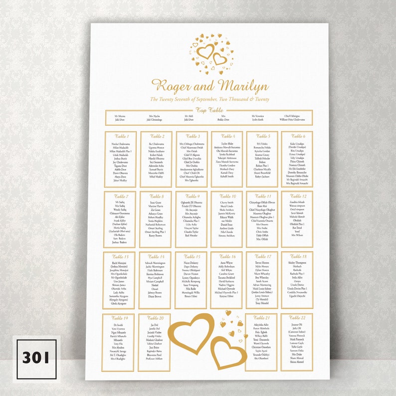 Prom Table Seating Plan Planner Chart 301 Baby Shower DIGITAL WEDDING PLAN Personalised Wedding Kays Weddings