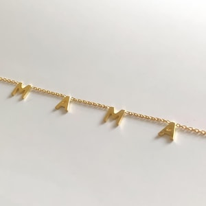 14K Gold Mama Necklace - Real Gold Mama Necklace - Solid Gold Mama Necklace Gift - Initial Mama - Necklace for Women SS02M07