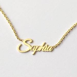 14K Solid Gold Name Necklace: Personalized Dainty Jewelry
