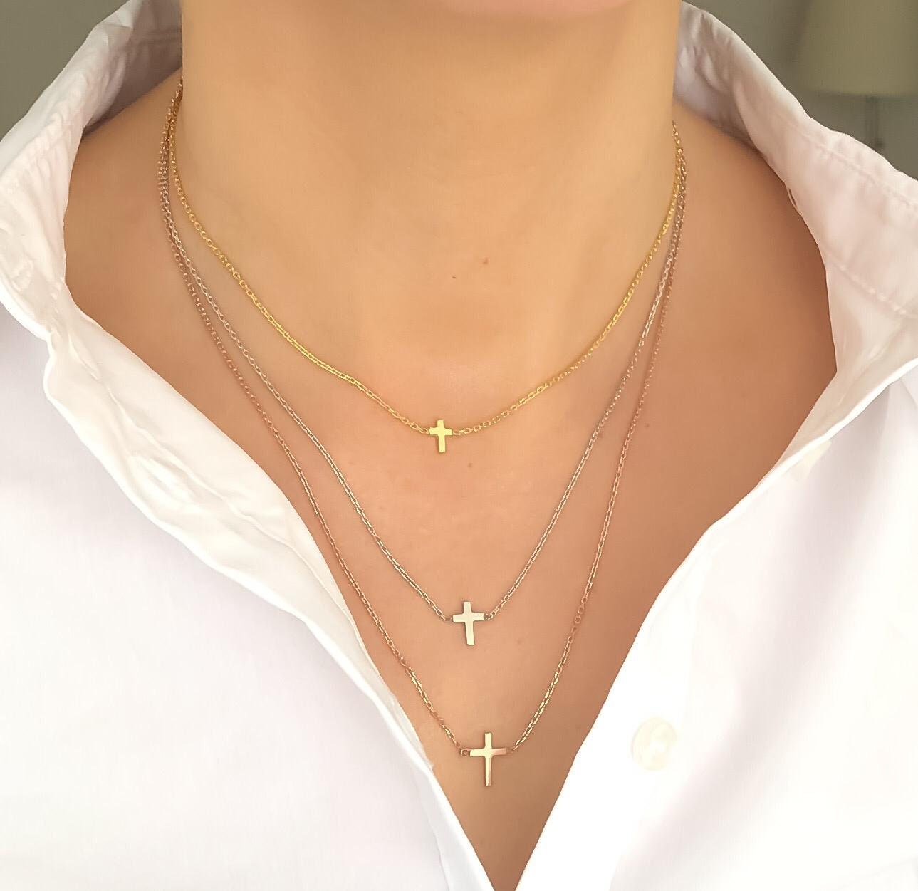 Dainty Cross Necklace, Dainty Necklace, Silver Cross