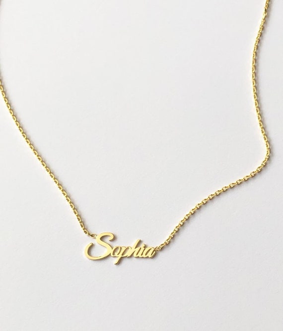 14K Gold Name Necklace * 14K Solid Gold Personalized Name Necklace * 14K Dainty Name Necklace * Real Gold Custom Name Necklace SS03M07