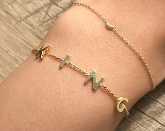 Custom Letter Bracelet, Initials Bracelet, Custom Name Bracelet, Name Bracelet, Minimal Letter Bracelet, Gold Letter Bracelet Letter