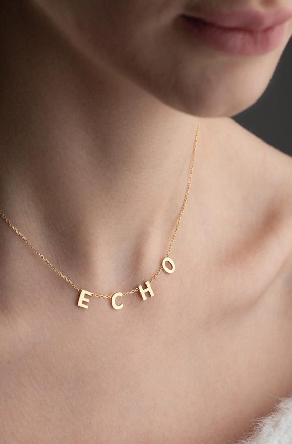 Gold Initial Necklaces for Women, Dainty Gold Letter Necklace, Tiny AZ Pendant, Choker Necklace ,Trendy Cute Personalized Name Necklace LT77