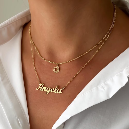 Layered Name Necklace Personalized Name 