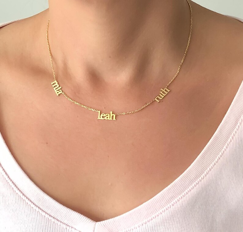 Triple Name Necklace Multiple Names Custom Name Necklace Etsy