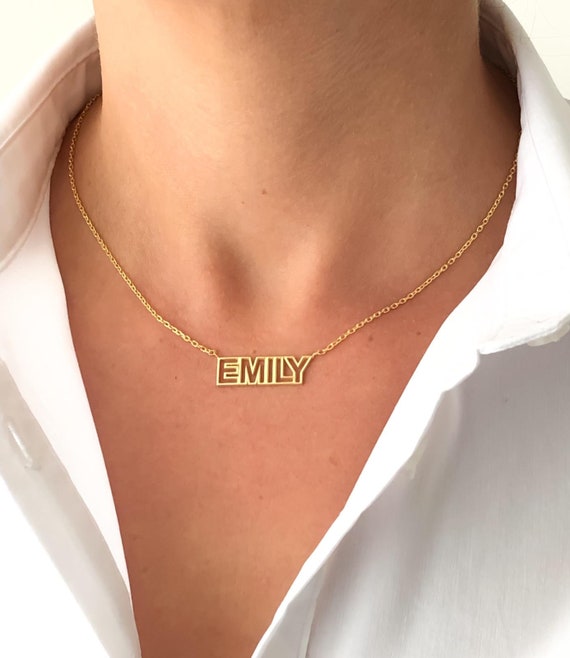 Dainty Name Necklace, Cut Out Name Necklace, Personalized Word, Custom Necklace, Tiny Name Necklace, Custom Name Necklace, Personalized Name