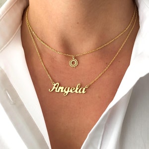 Layered Name Necklace, Personalized Name Necklace, Custom Your Name Jewelry, Custom Word Necklace, Gold Personalized Word, Layer Necklace image 7