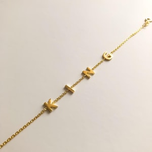 Custom Letter Bracelet, Initials Bracelet, Custom Name Bracelet, Name Bracelet, Minimal Letter Bracelet, Gold Letter Bracelet Letter BR22W1