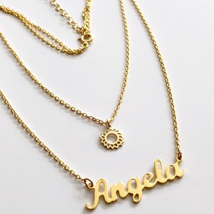 Layered Name Necklace, Personalized Name Necklace, Custom Your Name Jewelry, Custom Word Necklace, Gold Personalized Word, Layer Necklace image 8