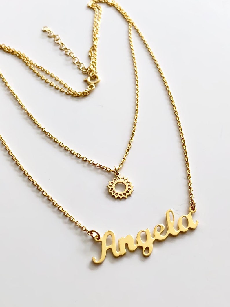 Layered Name Necklace, Personalized Name Necklace, Custom Your Name Jewelry, Custom Word Necklace, Gold Personalized Word, Layer Necklace image 8