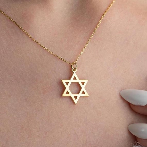 Star of David Necklace, Gold Magen David Necklace, Silver Jewish Star Necklace, Religious Star Necklace, Star of David Pendant SOD11