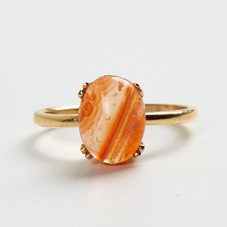 Natural Stone Ring, Carnelian Ring, Gemstone Ring, Natural Carnelian Ring, Red, Modern, Everyday, Gift, Gemstone Jewelry, Natural Stone image 1
