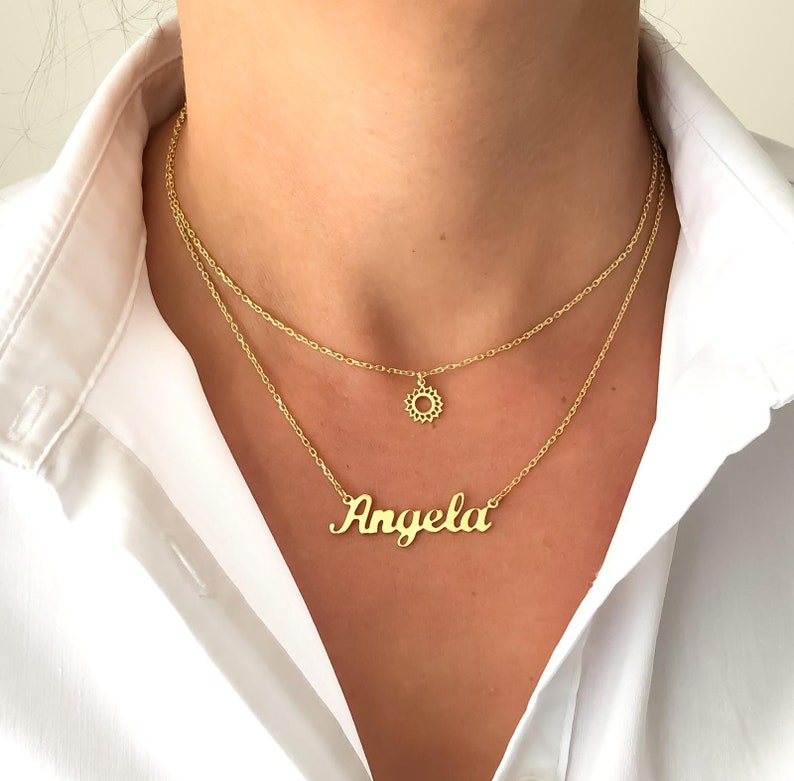 Layered Name Necklace, Personalized Name Necklace, Custom Your Name Jewelry, Custom Word Necklace, Gold Personalized Word, Layer Necklace image 9